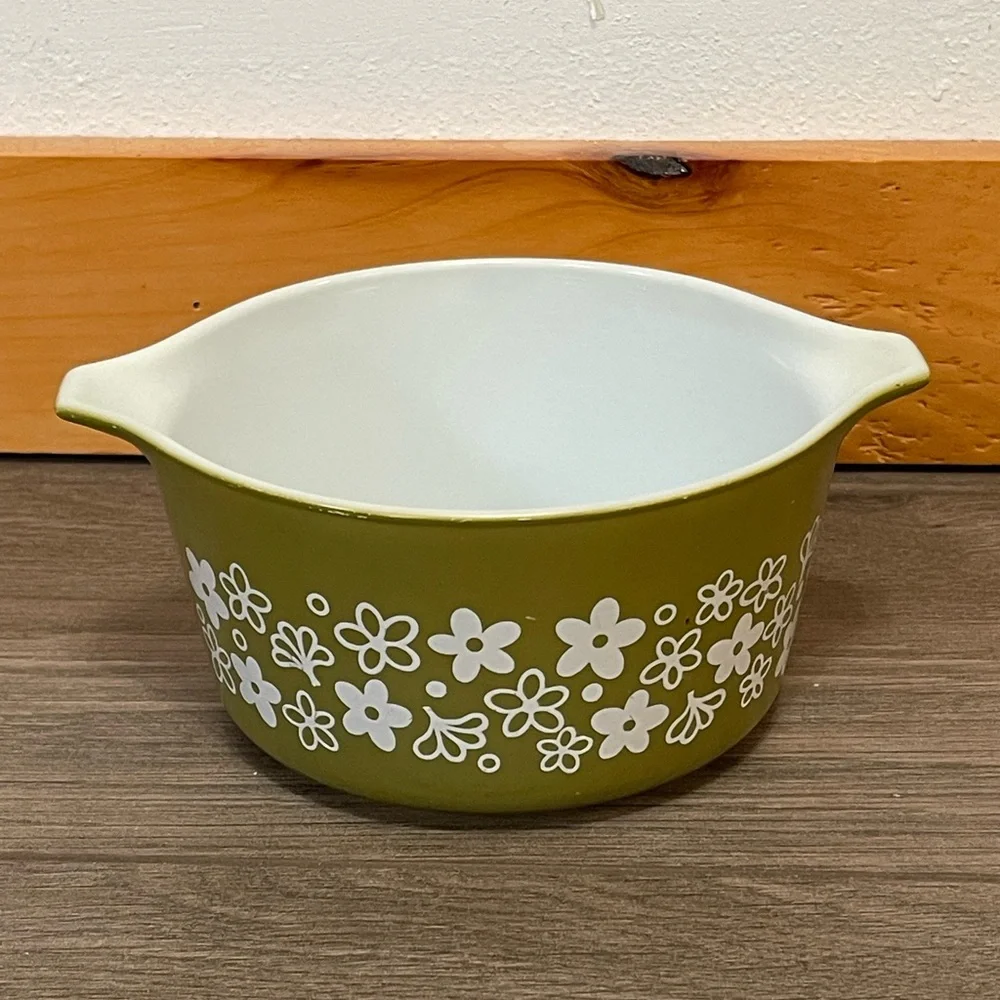 VINTAGE PYREX BY CORNING SPRING BLOSSOM FLORAL 473-B CASSEROLE DISH 1 QUART - Picture 1 of 8